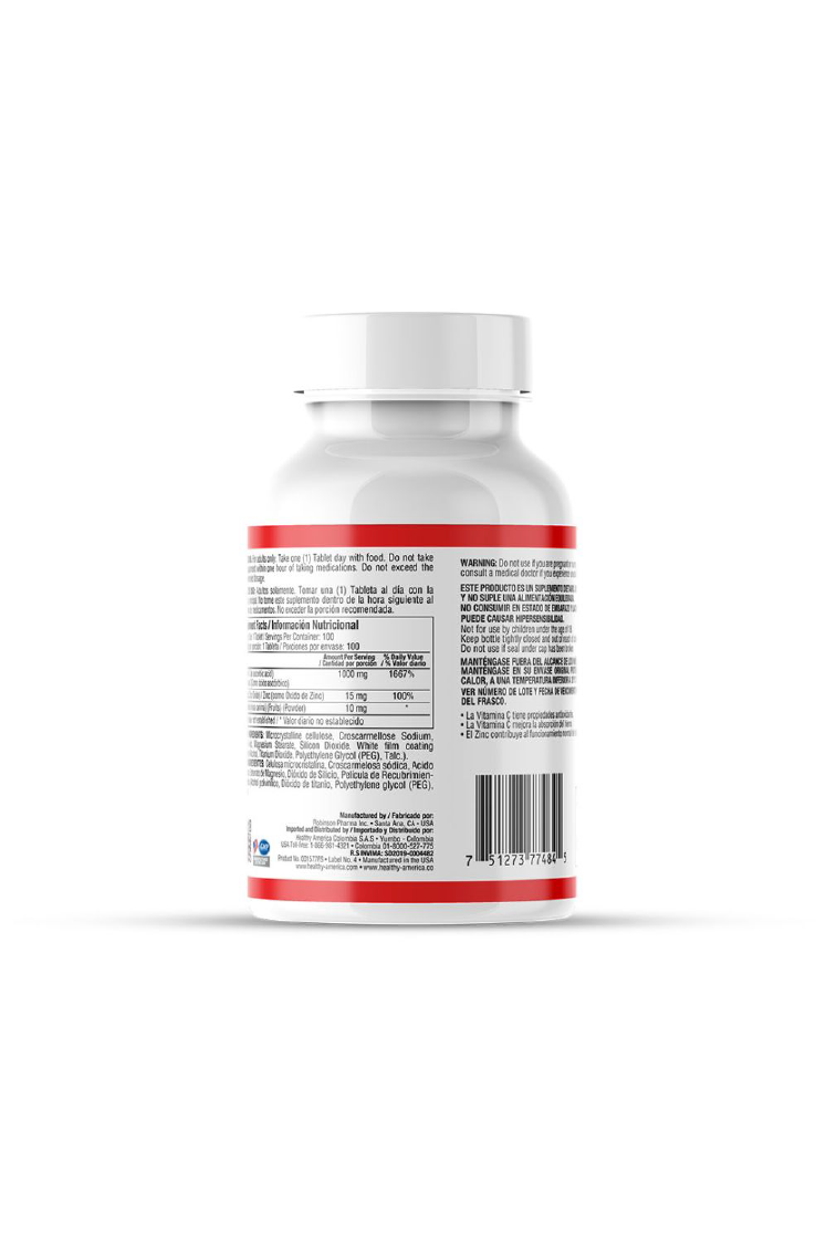 VITAMIN C 1000MG W ZINC 100T